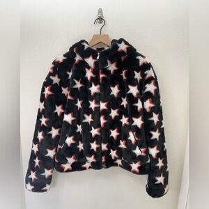 UGG Mandy Star Faux Fur Jacket Large